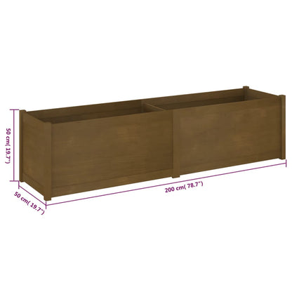 Odlingslåda honungsbrun 200x50x50 cm massiv furu
