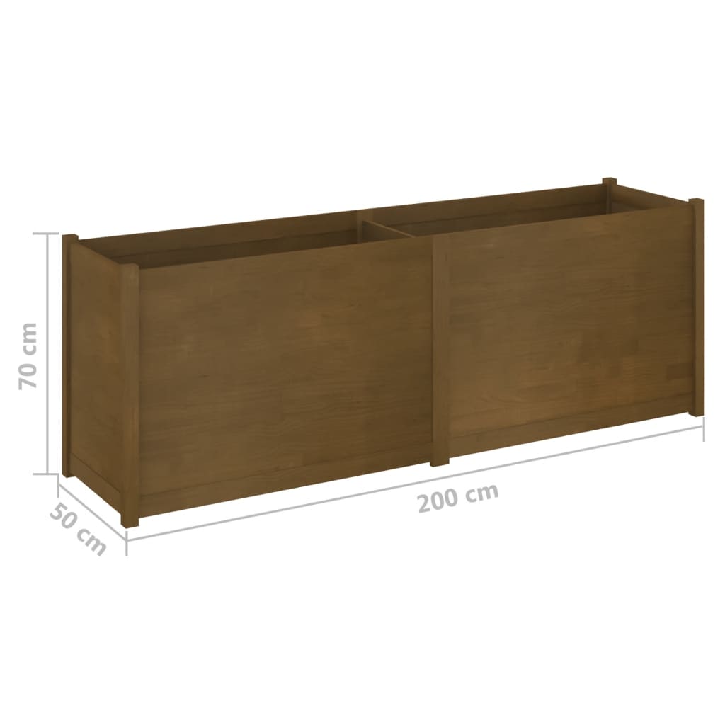 Odlingslåda honungsbrun 200x50x70 cm massiv furu