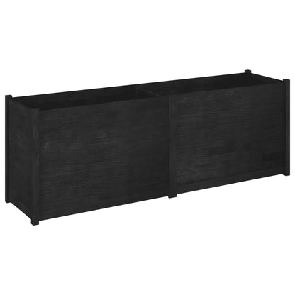 Odlingslåda svart 200x50x70 cm massiv furu