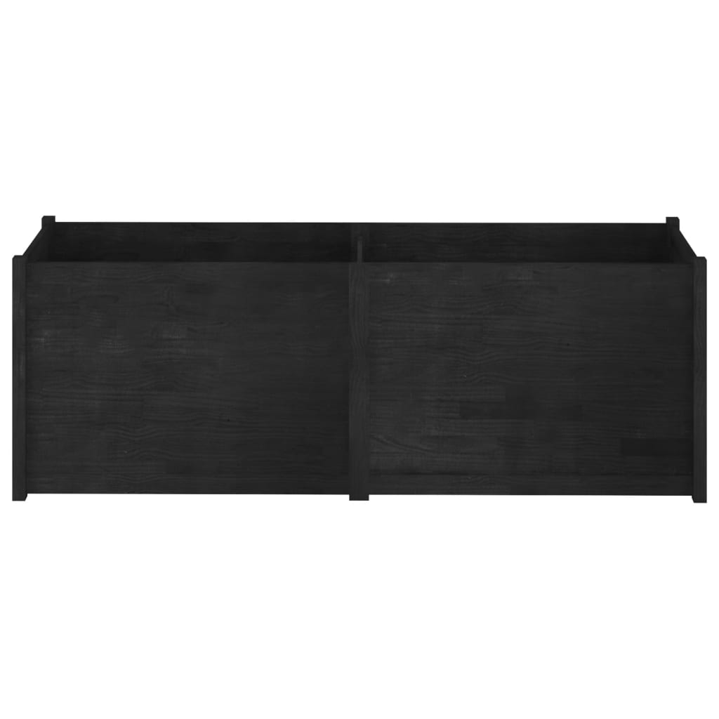 Odlingslåda svart 200x50x70 cm massiv furu