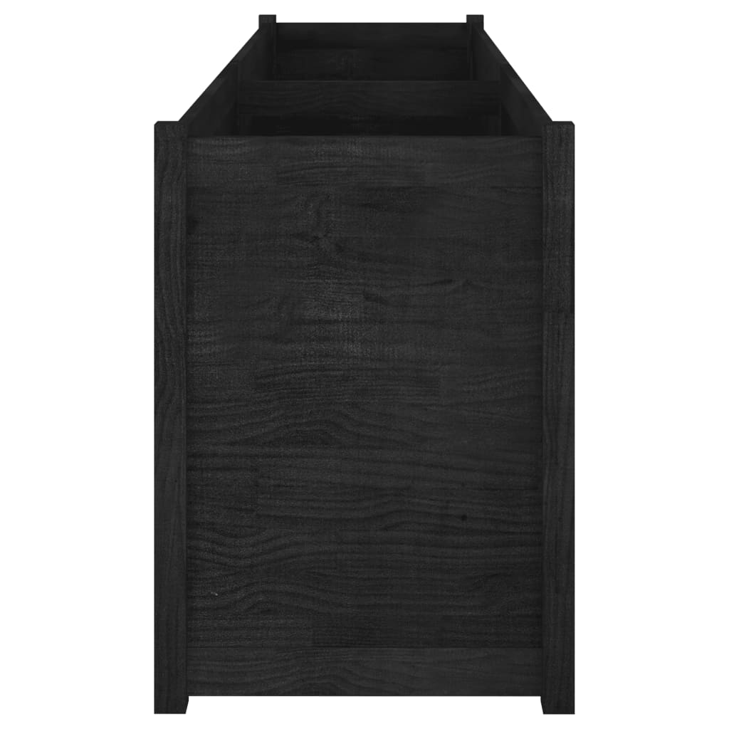 Odlingslåda svart 200x50x70 cm massiv furu
