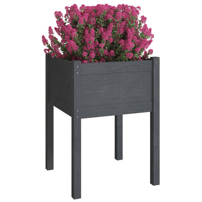 Odlingslådor 2 st grå 50x50x70 cm massiv furu