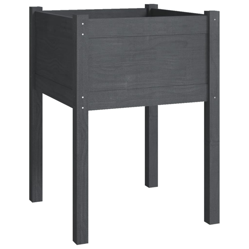 Odlingslådor 2 st grå 50x50x70 cm massiv furu