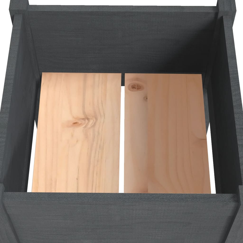Odlingslådor 2 st grå 50x50x70 cm massiv furu