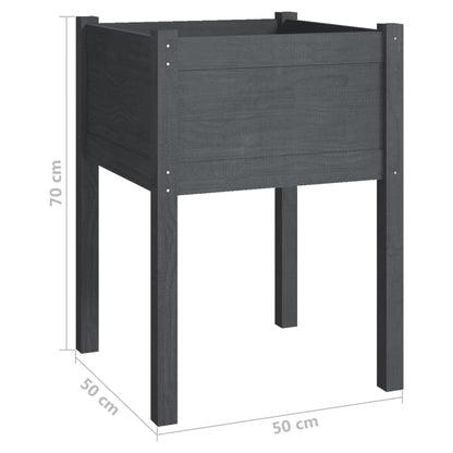 Odlingslådor 2 st grå 50x50x70 cm massiv furu