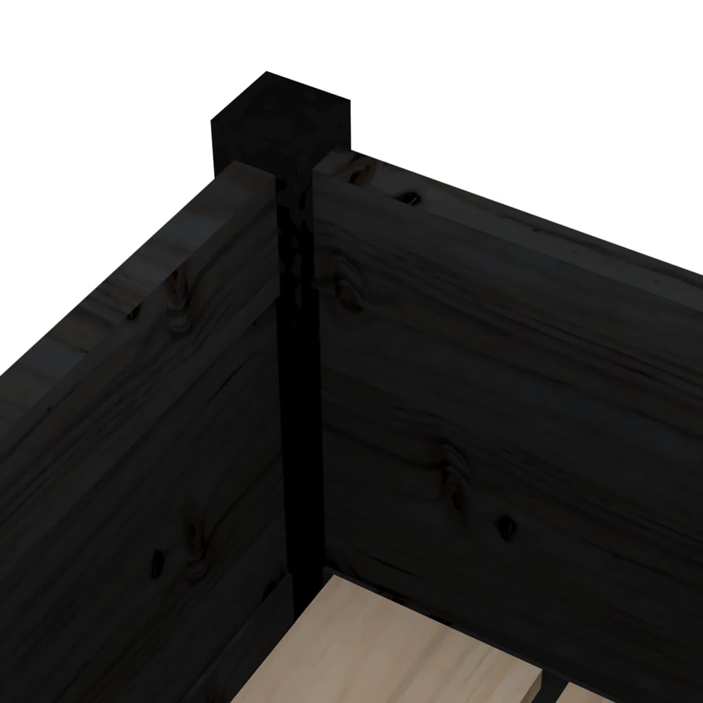 Odlingslåda svart 70x31x70 cm massiv furu