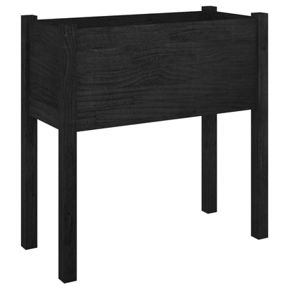 Odlingslådor 2 st svart 70x31x70 cm massiv furu
