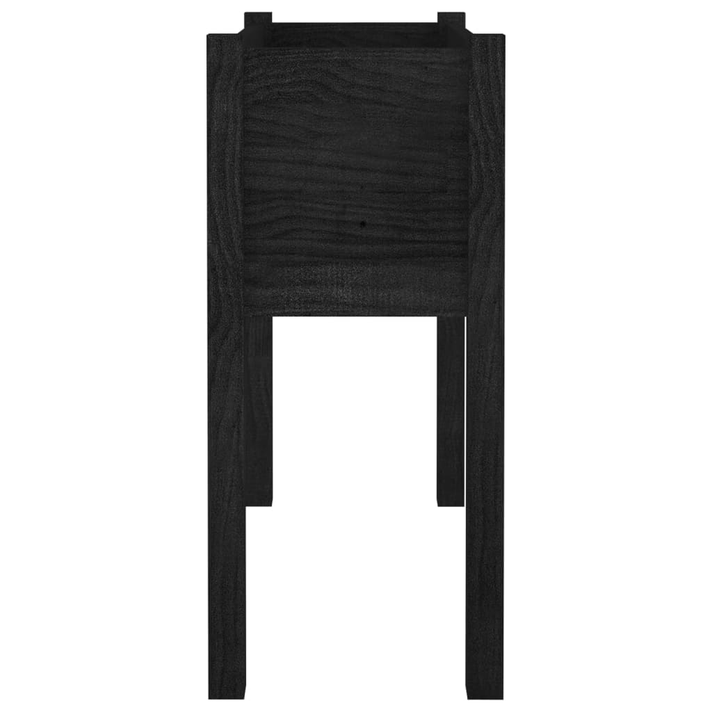 Odlingslådor 2 st svart 70x31x70 cm massiv furu