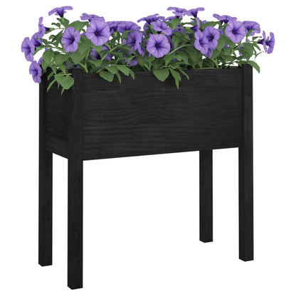 Odlingslådor 2 st svart 70x31x70 cm massiv furu
