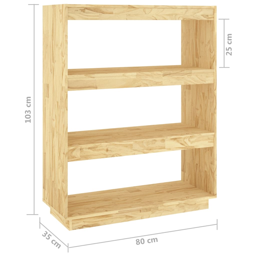 Bokhylla/rumsavdelare 80x35x103 cm massiv furu