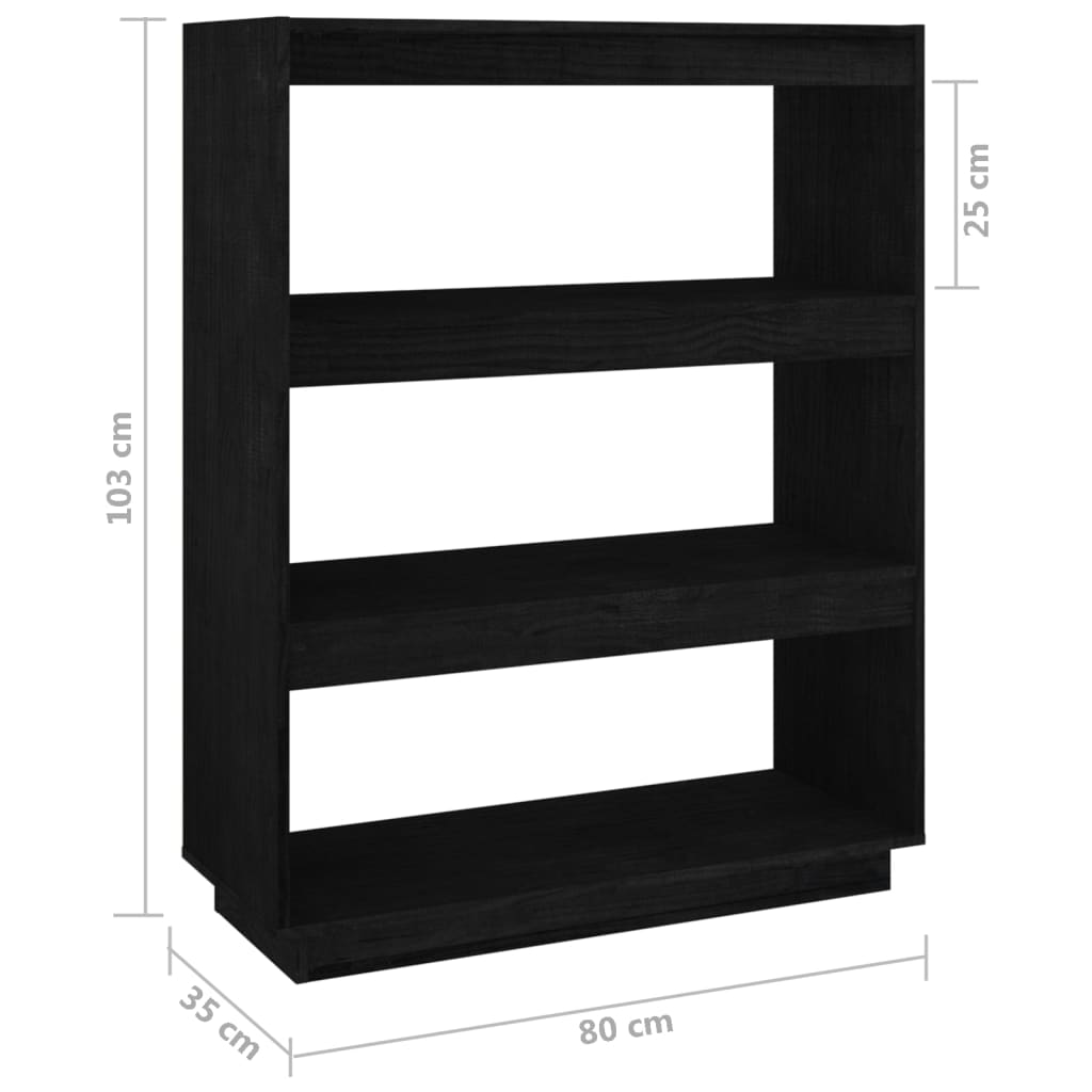 Bokhylla/Rumsavdelare 80x35x103 cm massiv furu