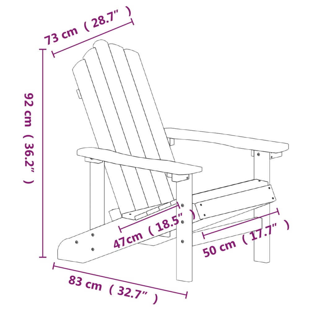 Adirondackstol HDPE antracit