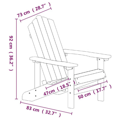 Adirondackstol HDPE brun