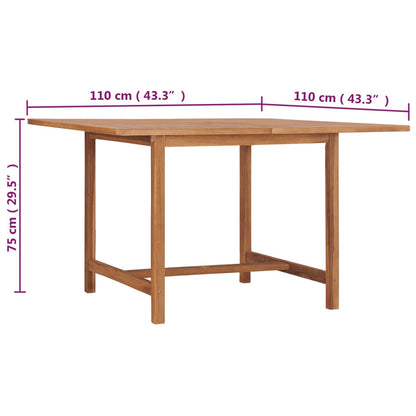 Trädgårdsbord 110x110x75 cm massiv teak