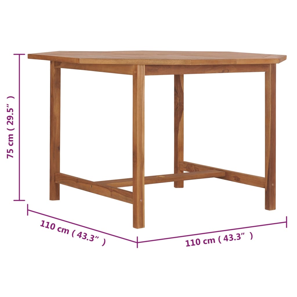 Trädgårdsbord 110x110x75 cm massiv teak