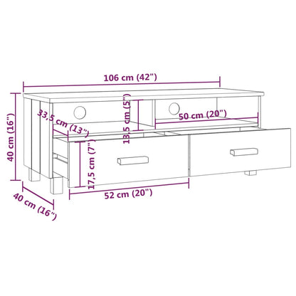 Tv-bänk HAMAR honungsbrun 106x40x40 cm massiv furu