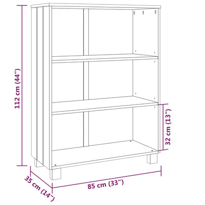 Bokhylla HAMAR vit 85x35x112 cm massiv furu