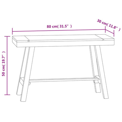 Bänk 80 cm massiv teak