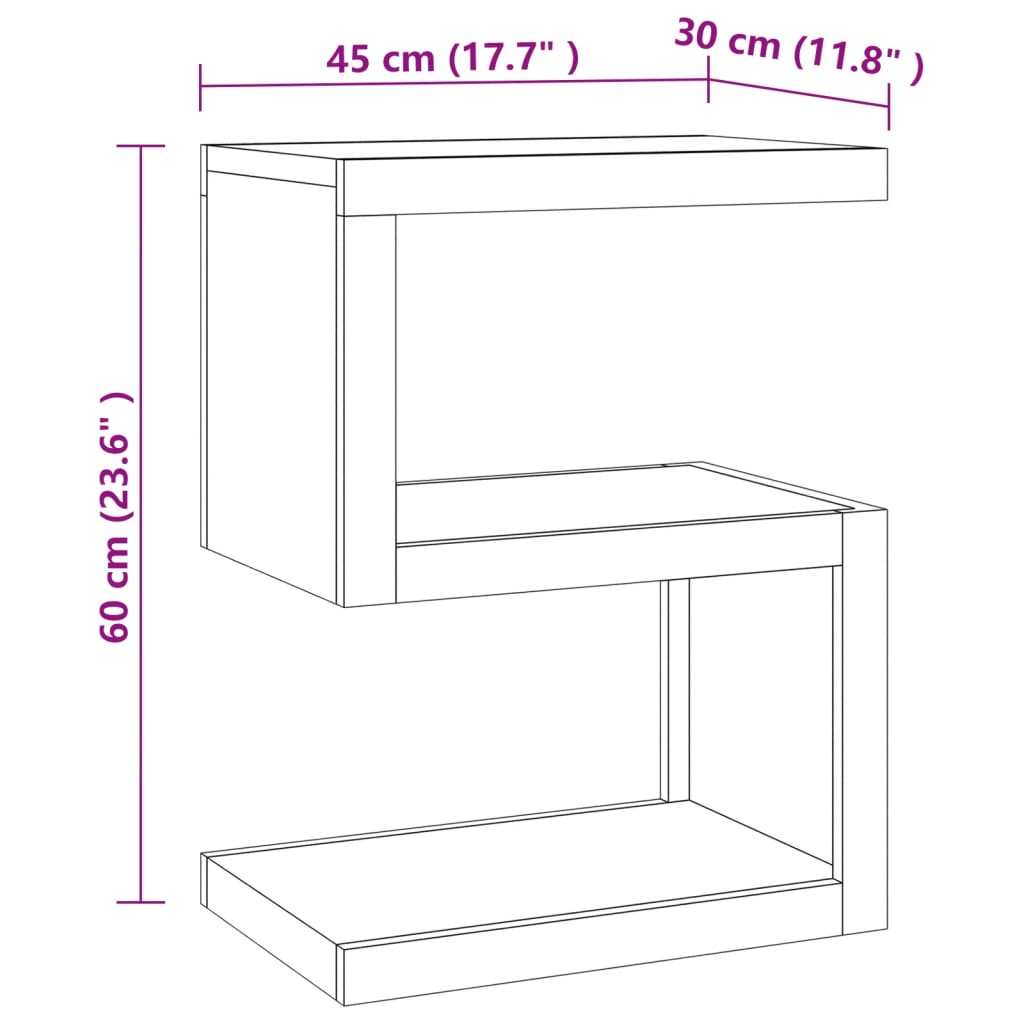 Sidobord 45x30x60 cm massiv teak