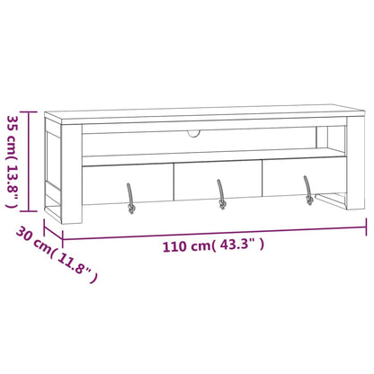 Tv-bänk 110x30x35 cm massiv teak