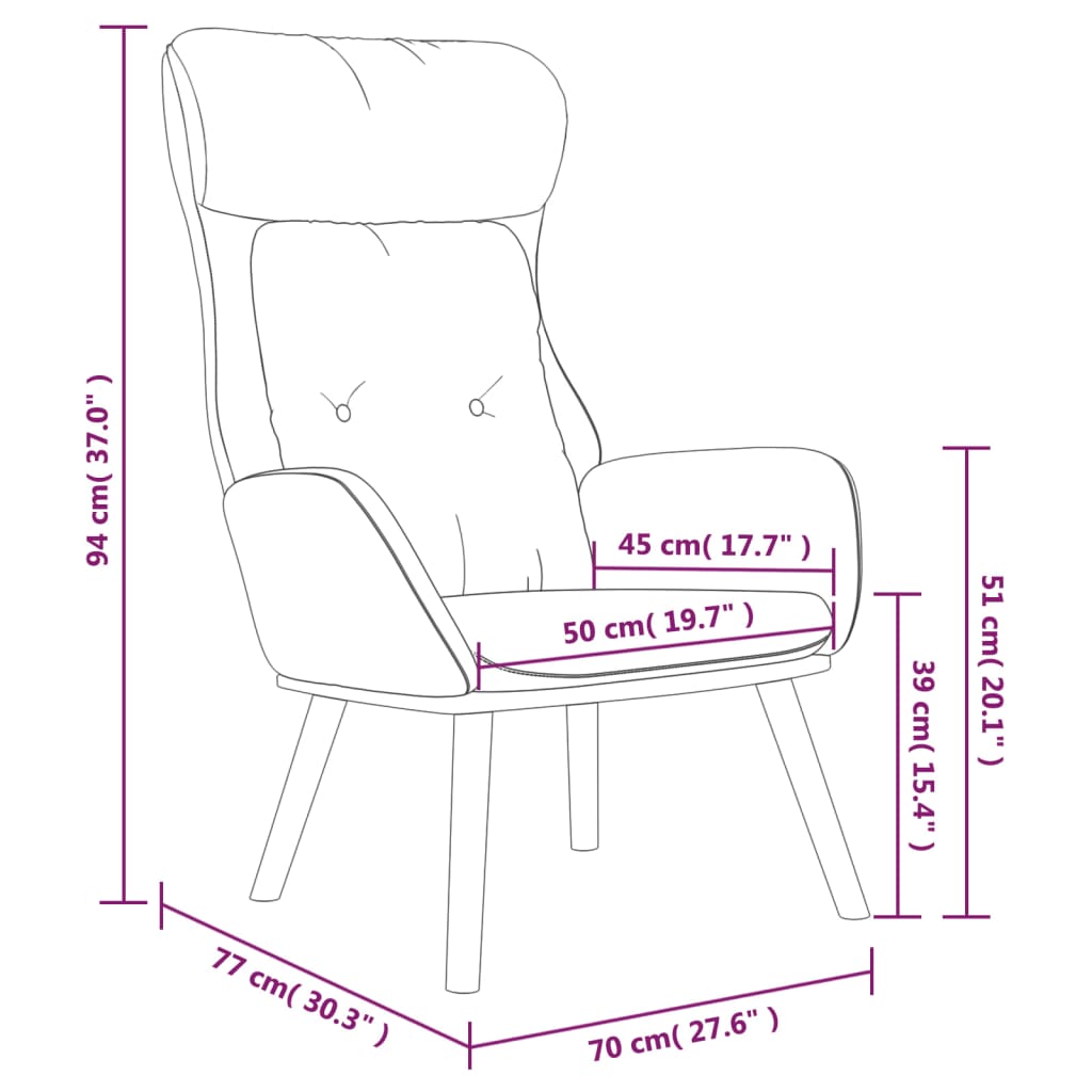 Vilstol svart tyg och PVC