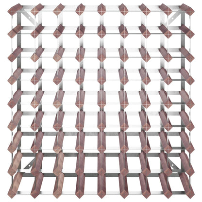 Vinställ för 72 flaskor brun massiv furu