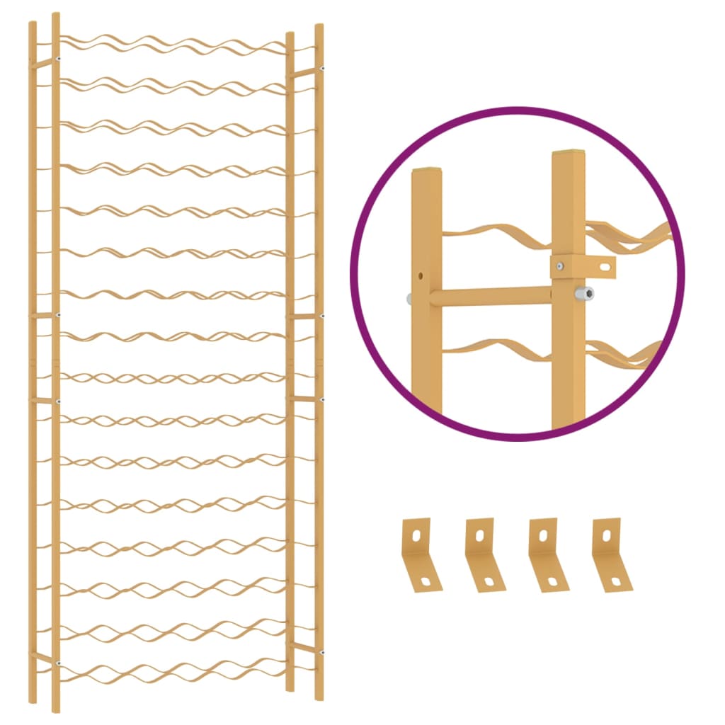 Vinställ för 96 flaskor guld metall