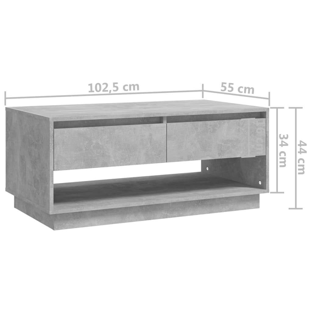 Soffbord betonggrå 102,5x55x44 cm konstruerat trä