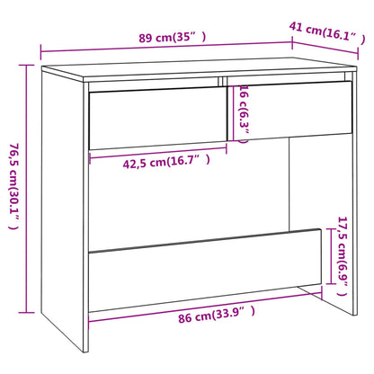 Avlastningsbord sonoma ek 89x41x76,5 cm konstruerat trä