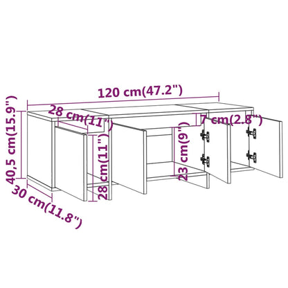 Tv-bänk vit 120x30x40,5 cm konstruerat trä