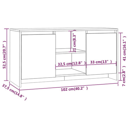 Tv-bänk vit 102x37,5x52,5 cm konstruerat trä