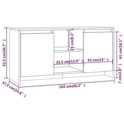 Tv-bänk sonoma-ek 102x37,5x52,5 cm konstruerat trä