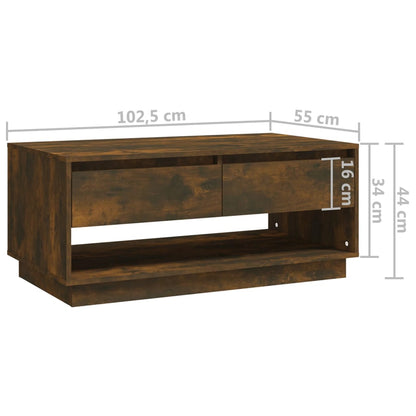 Soffbord rökfärgad ek 102,5x55x44 cm konstruerat trä