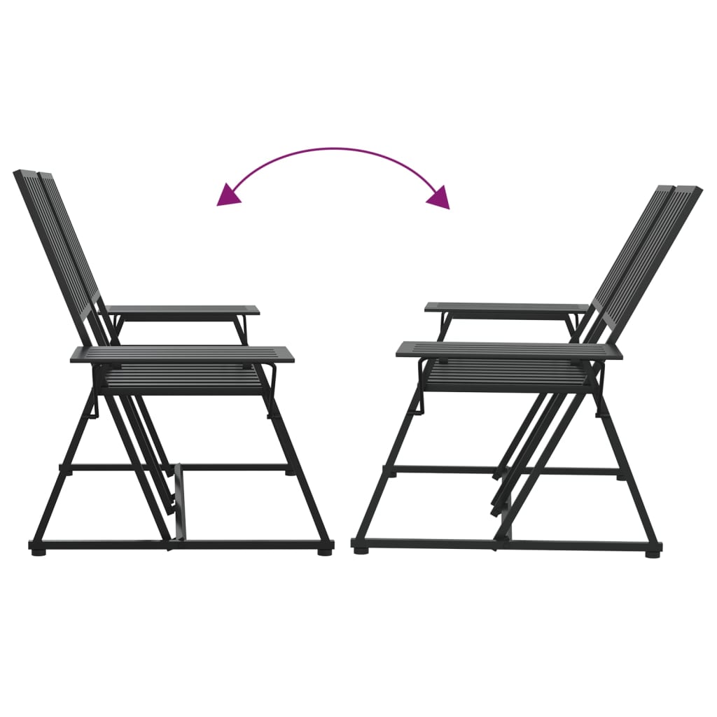 Trädgårdsbänk 2-sits 165 cm svart stål