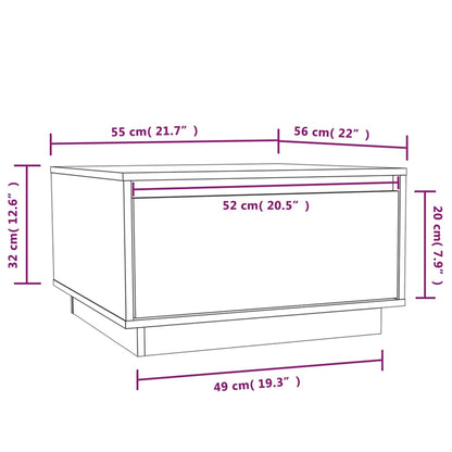 Soffbord honungsbrun 55x56x32 cm massiv furu