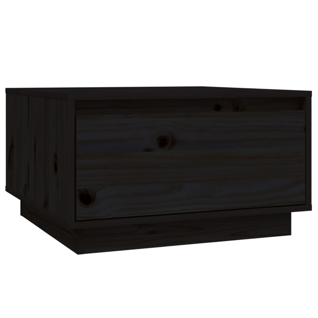 Soffbord svart 55x56x32 cm massivt furu