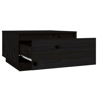 Soffbord svart 55x56x32 cm massivt furu