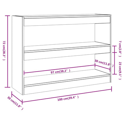 Bokhylla/Rumsavdelare svart 100x30x72 cm