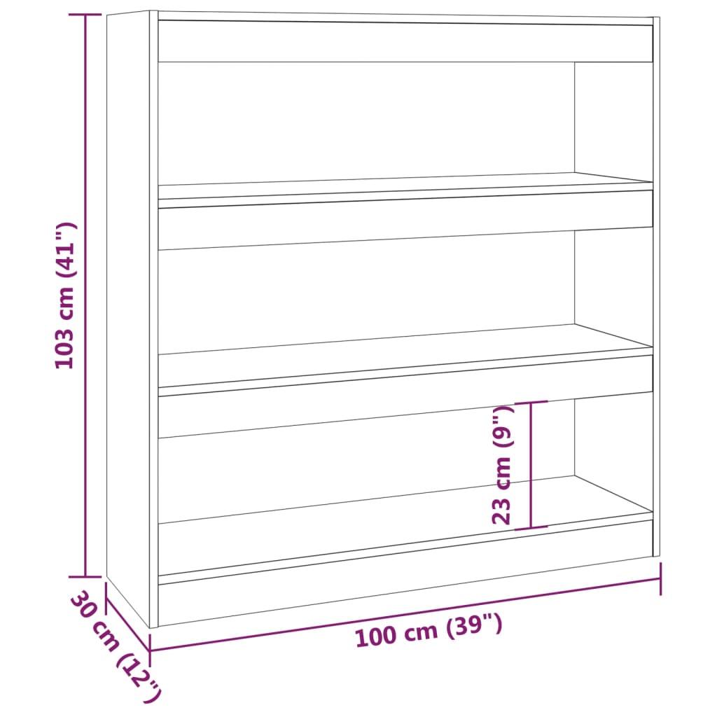 Bokhylla/Rumsavdelare svart 100x30x103 cm