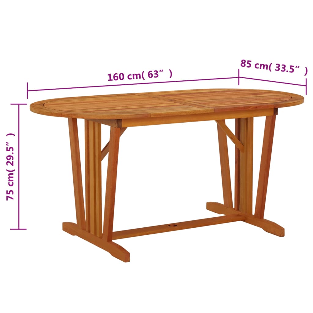 Trädgårdsbord 160x85x75 cm massivt eukalyptusträ