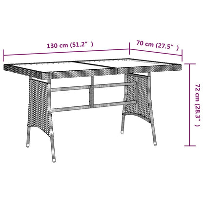 Trädgårdsbord svart 130x70x72cm konstrotting massiv akacia