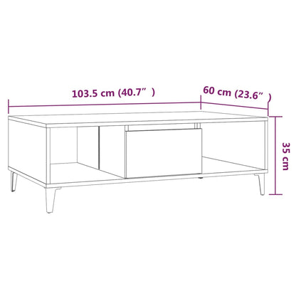 Soffbord rökfärgad ek 103,5x60x35 cm konstruerat trä