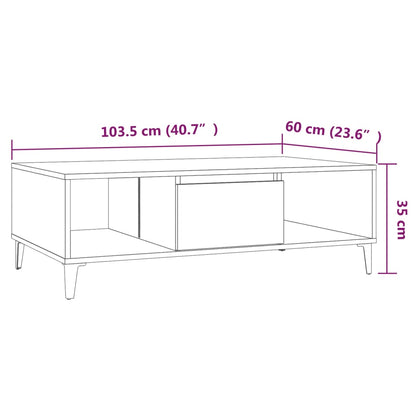 Soffbord brun ek 103,5x60x35 cm konstruerat trä