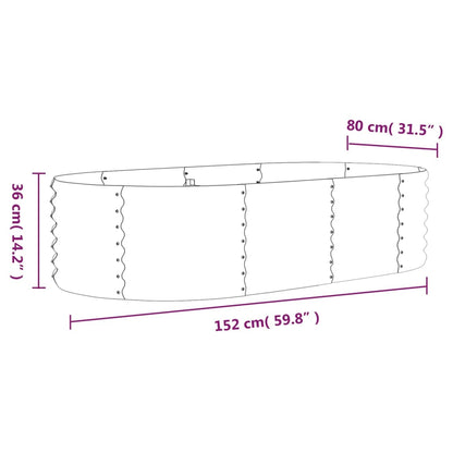 Odlingslåda pulverlackerat stål 152x80x36 cm grön