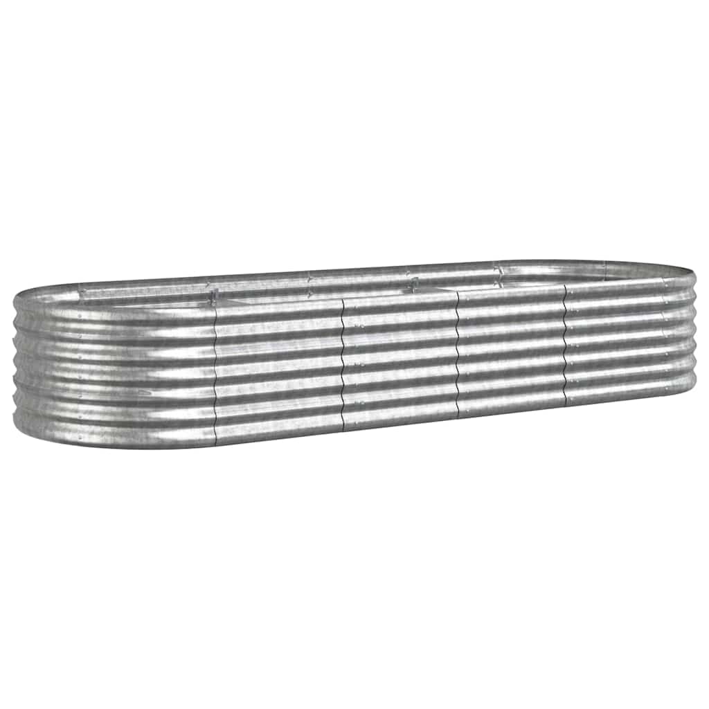 Odlingslåda galvaniserat stål 224x80x36 cm silver
