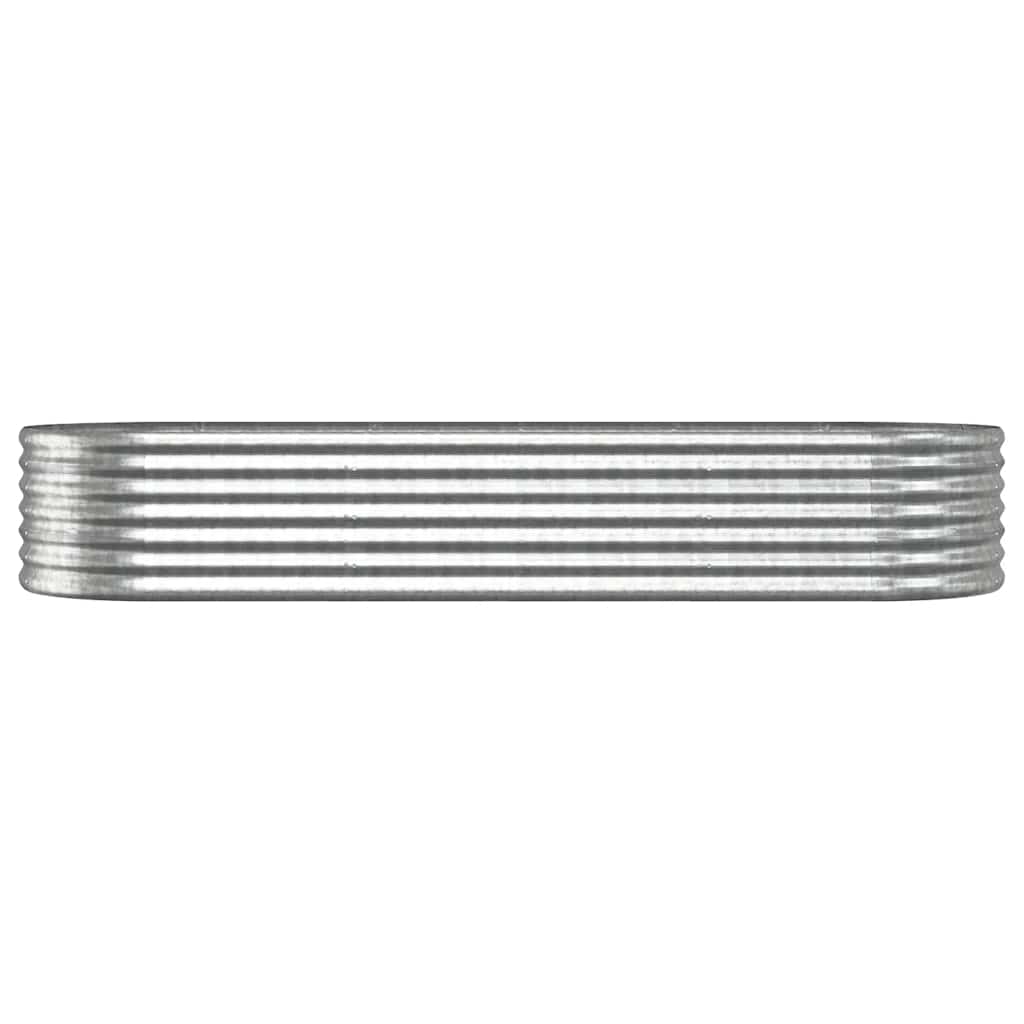 Odlingslåda galvaniserat stål 224x80x36 cm silver