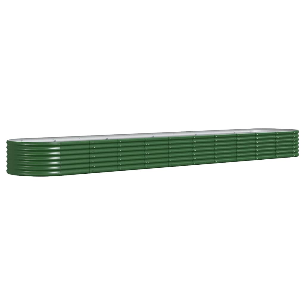 Odlingslåda galvaniserat stål 440x80x36 cm grön