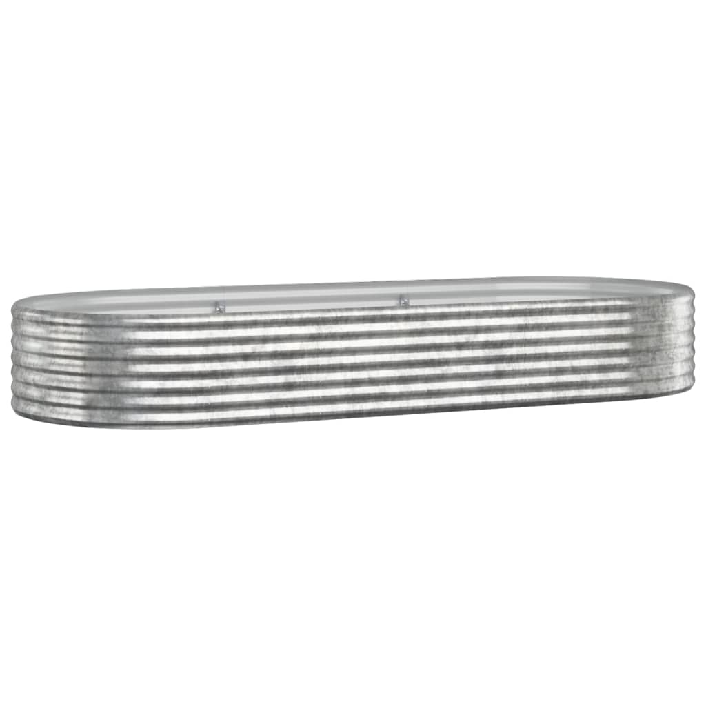 Odlingslåda galvaniserat stål 249x100x36 cm silver