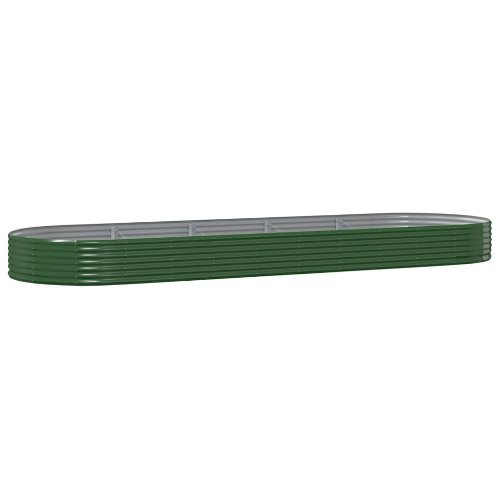 Odlingslåda galvaniserat stål 450x140x36 cm grön
