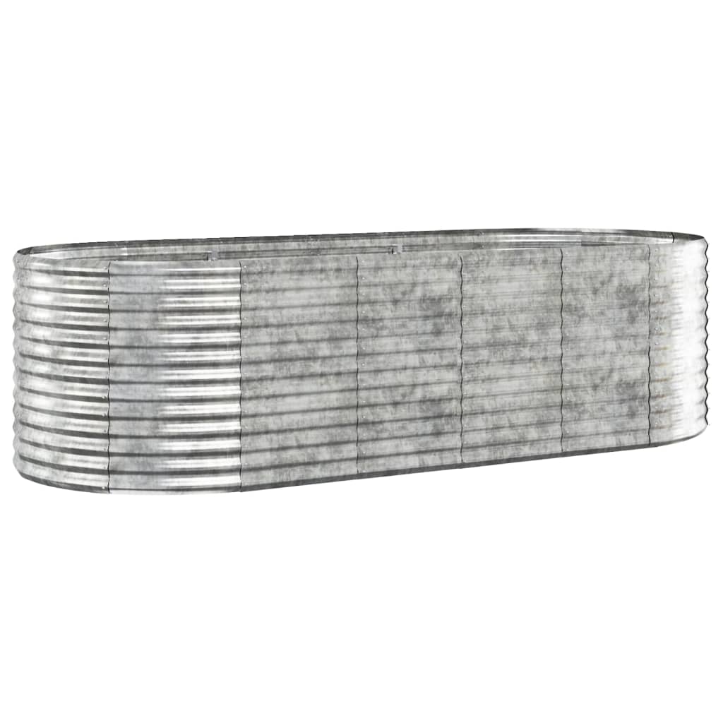 Odlingslåda pulverlackerat stål 249x100x68 cm silver